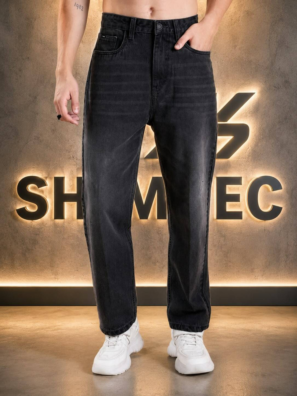 SHIMTEC Straight Fit Men Black Jeans - Image 6