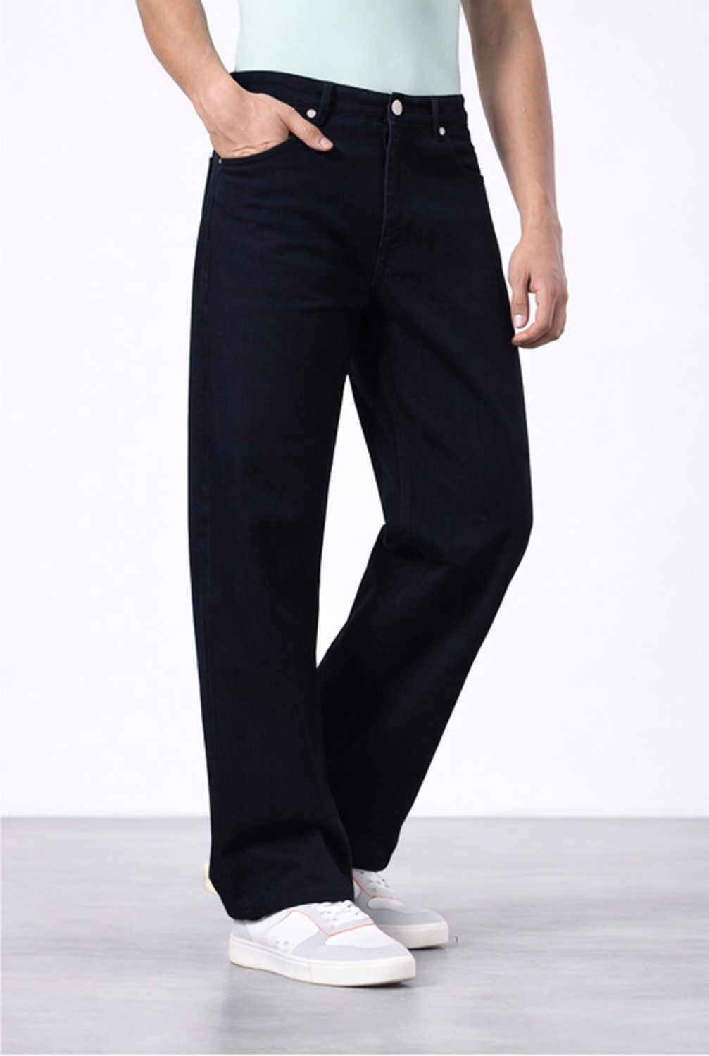 BASIC Straight Fit Men Black Jeans - Image 5