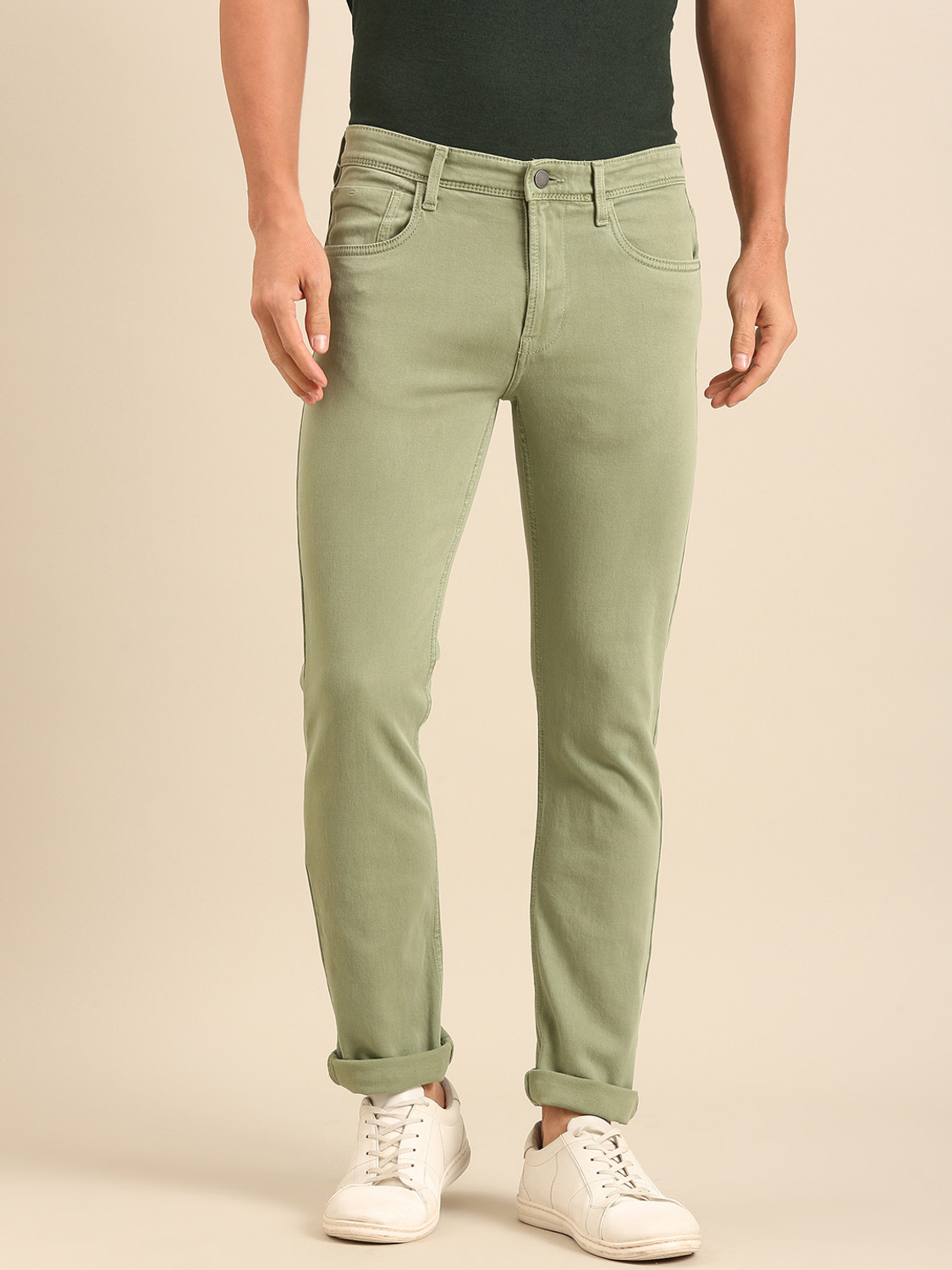 Image of CAVALLO BY LINEN CLUB Men Straight Fit Mid Rise Light Blue Jeans
