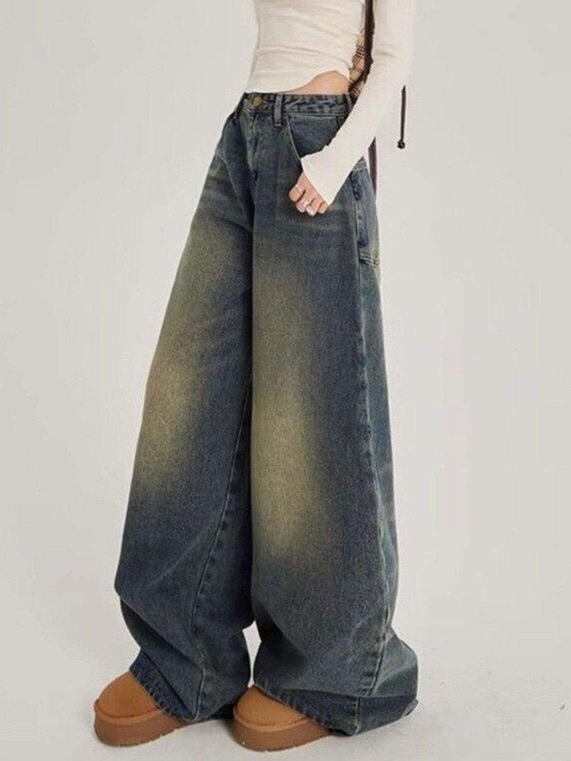 KOTTY Women Baggy Fit High Rise Blue Jeans - Image 1