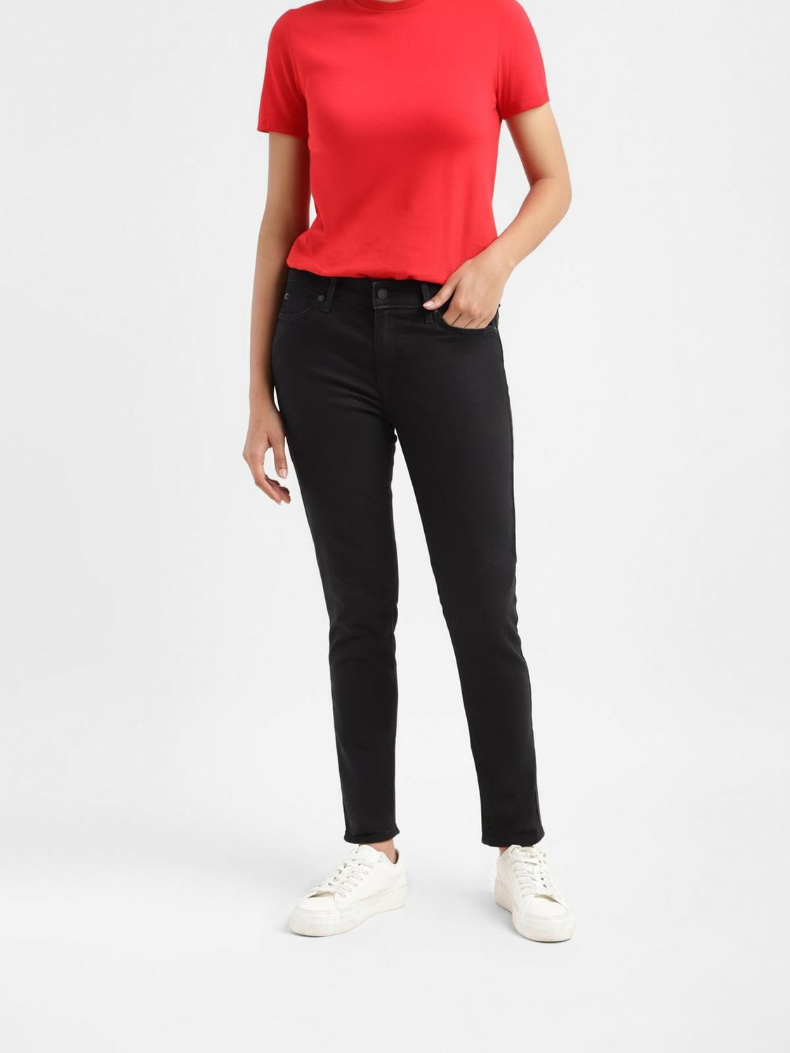 Image of LEVI'S 711 Women Skinny Mid Rise Blue Jeans
