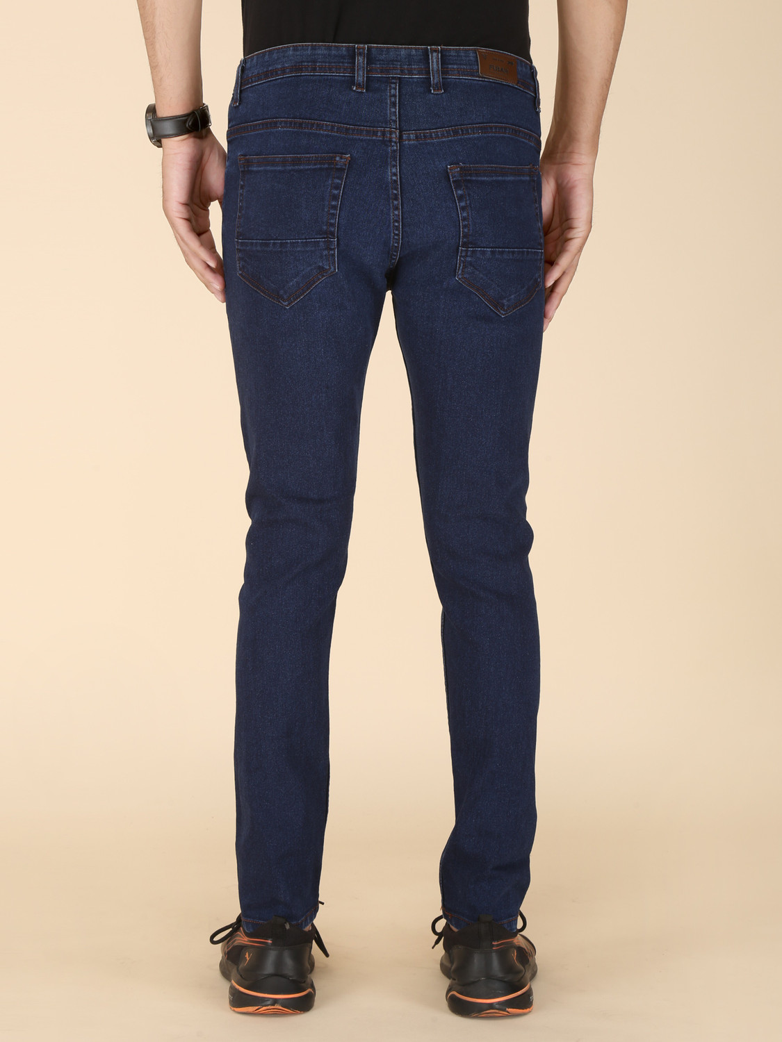 Image of FUBAR Men Slim Mid Rise Dark Blue Jeans