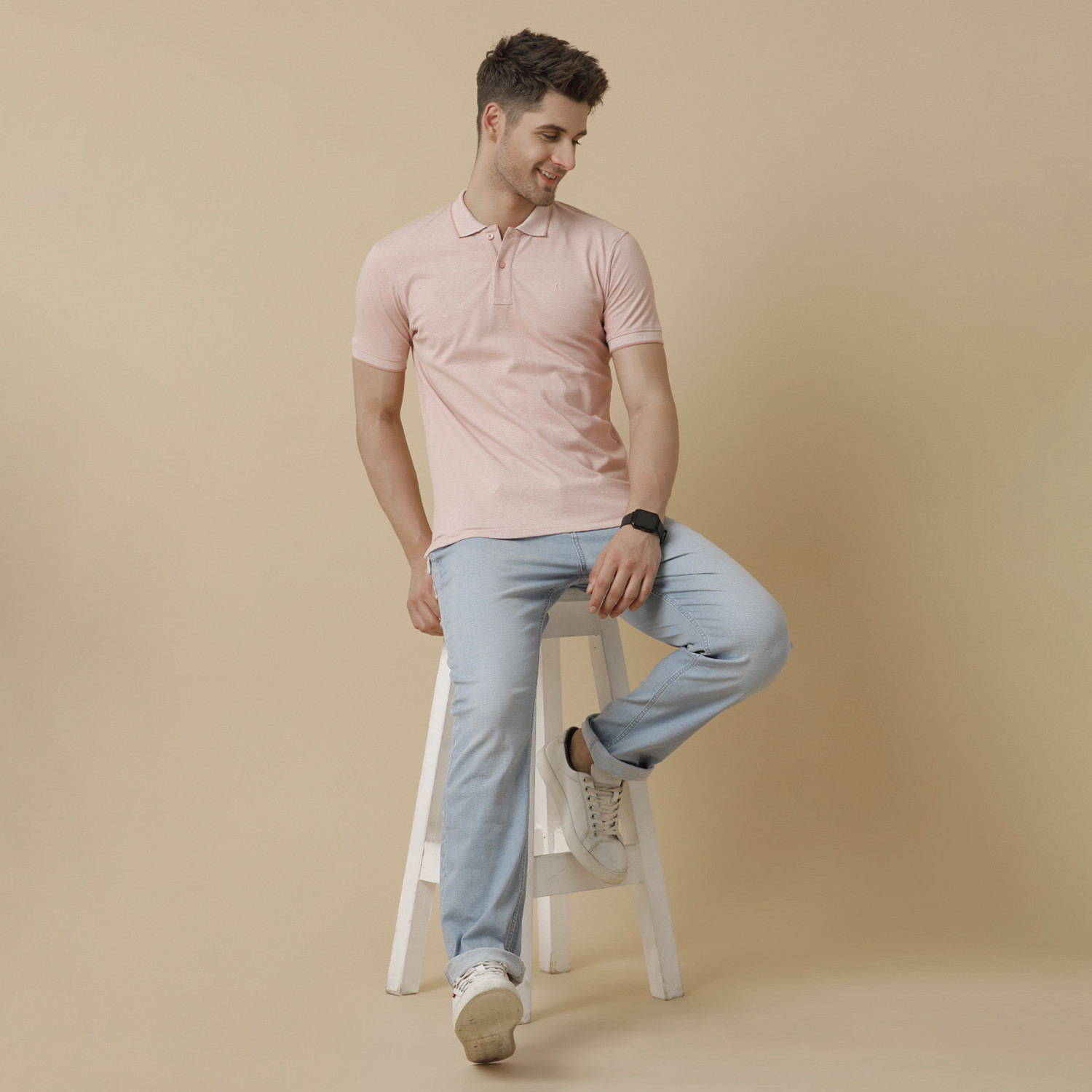 Image of CAVALLO BY LINEN CLUB Men Straight Fit Mid Rise Light Blue Jeans