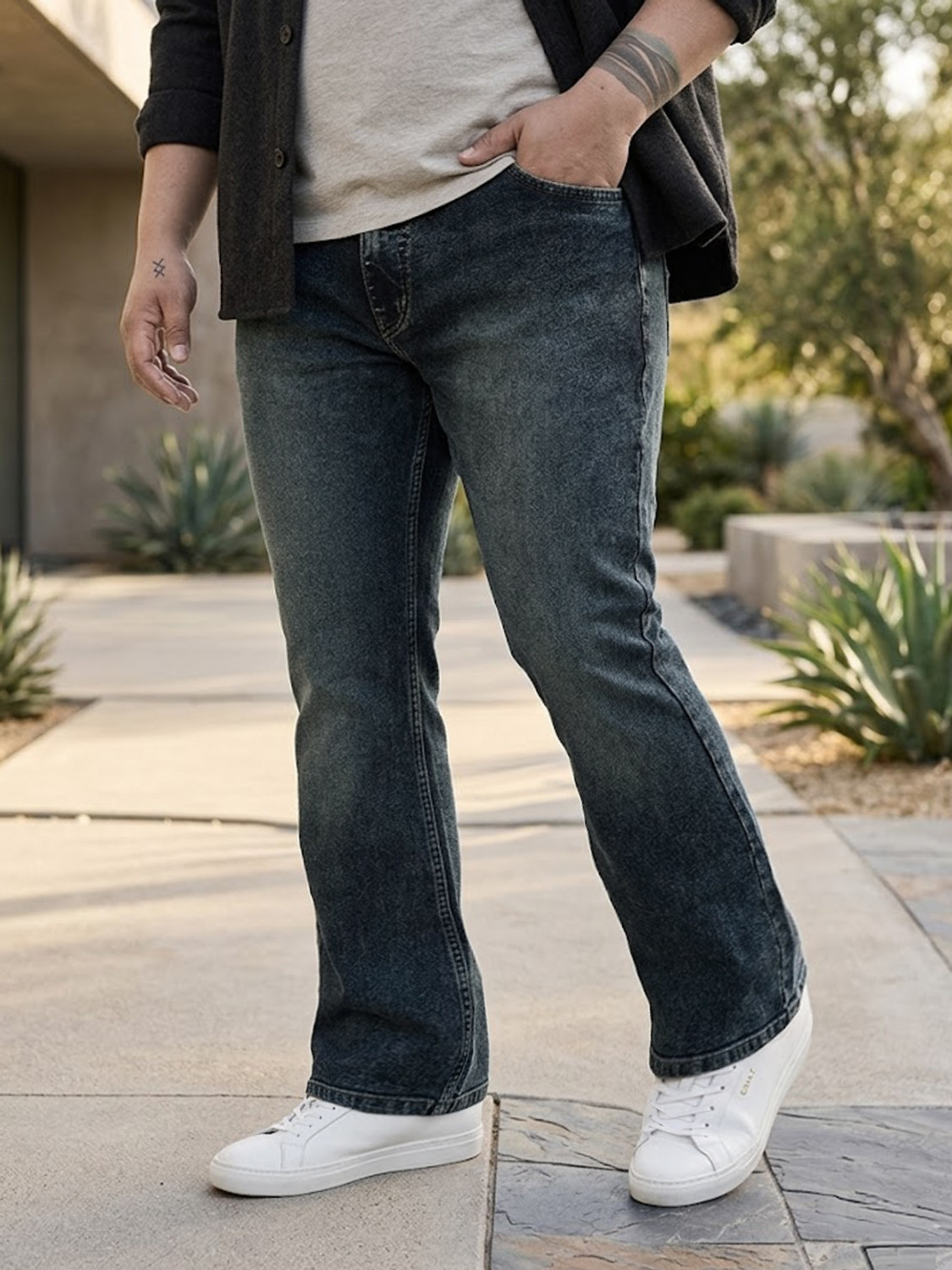 Urbano Plus Boot-Leg Men Dark Blue Jeans - Image 6