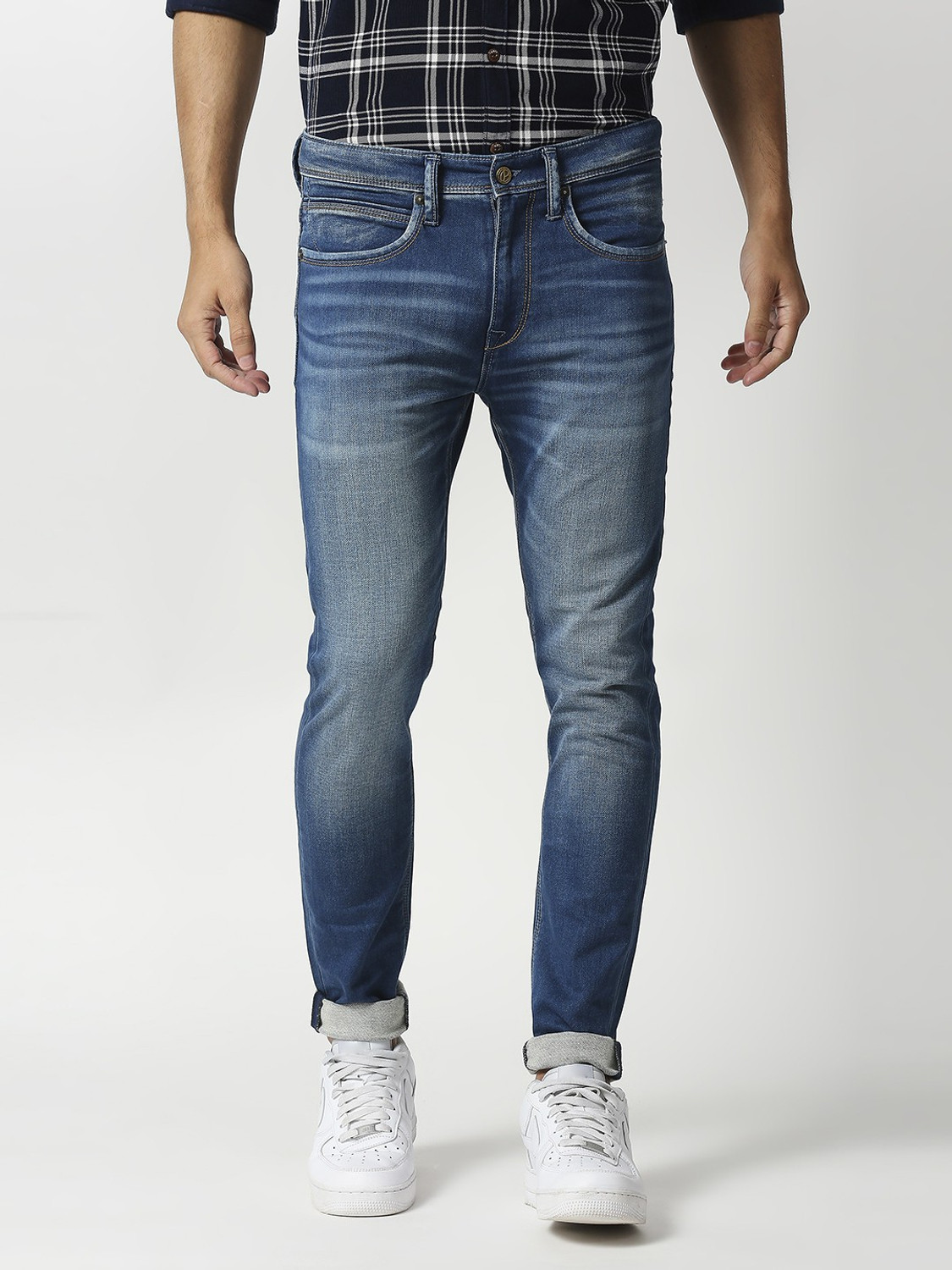 Image of Pepe Jeans Men Skinny Mid Rise Blue Jeans