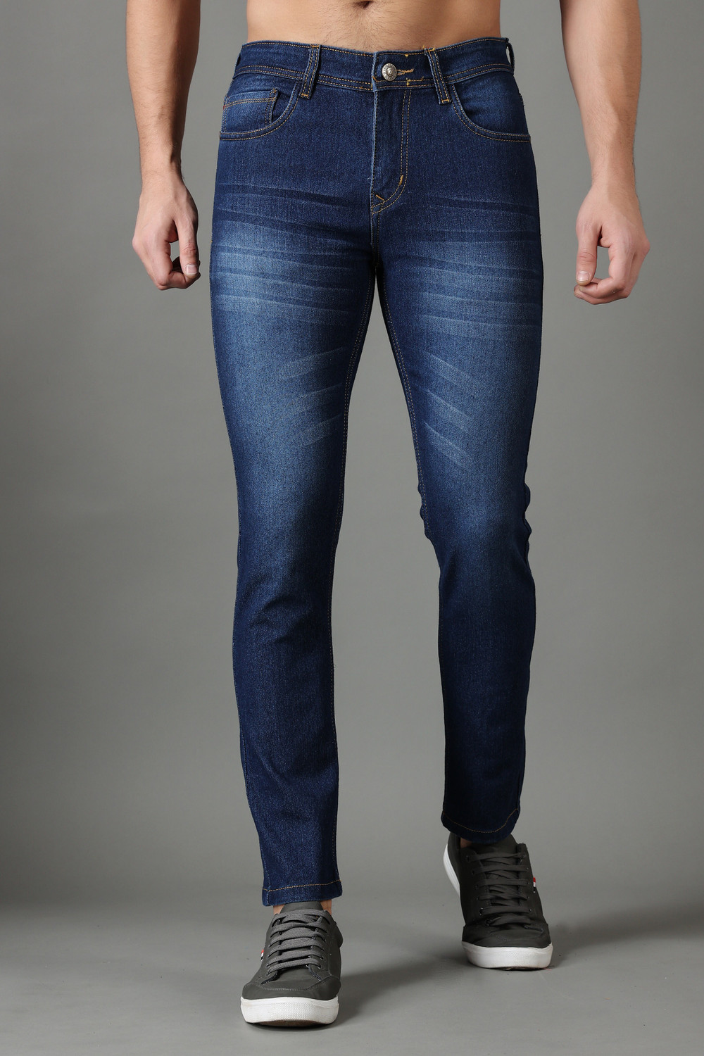 Image of ZAYSH Men Slim Mid Rise Blue Jeans