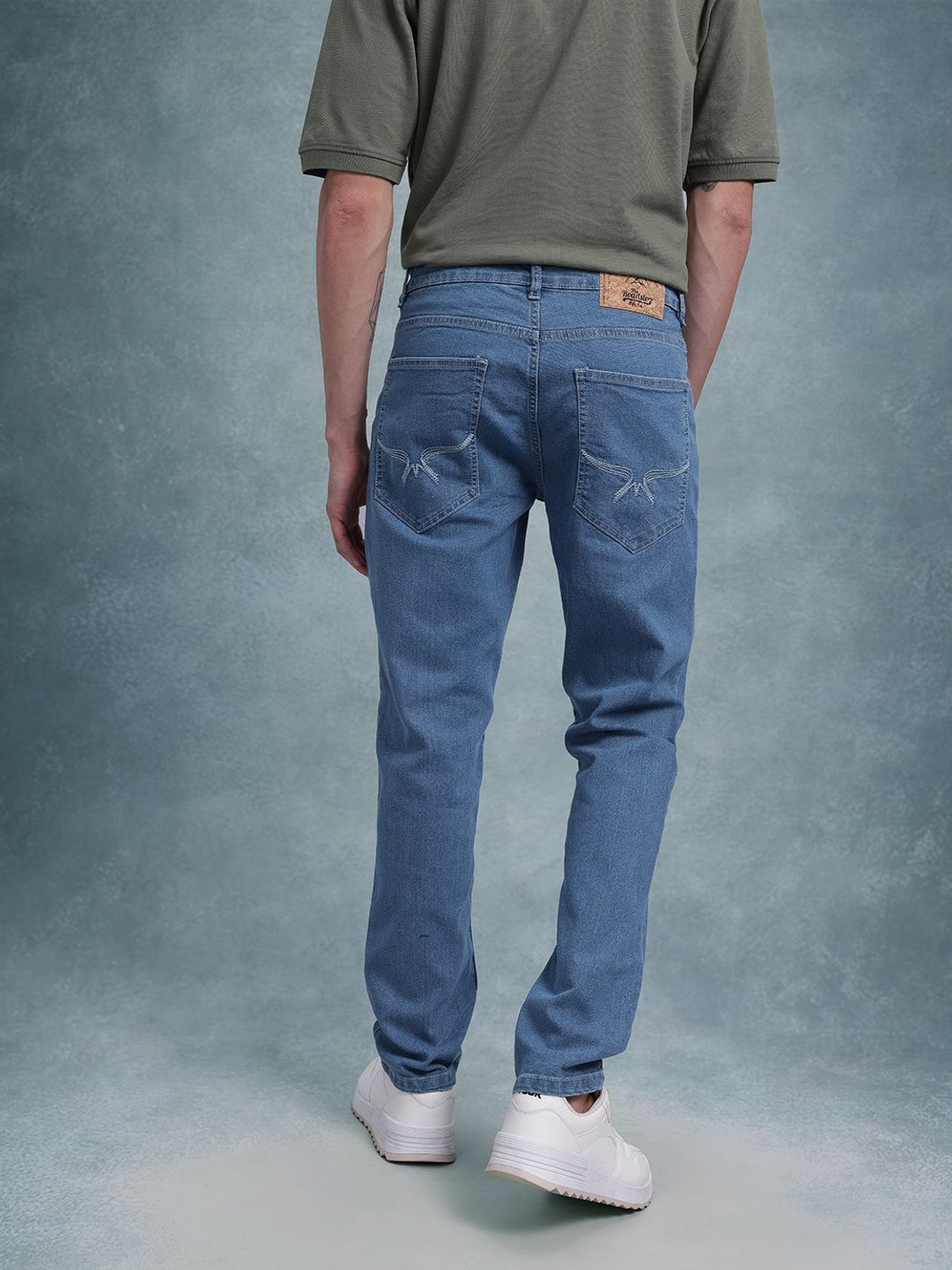 Image of Roadster Men Slim Mid Rise Blue Jeans