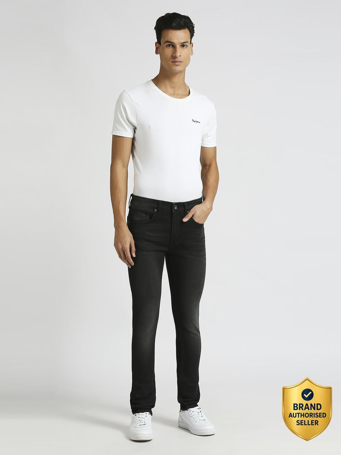Image of Pepe Jeans Men Skinny Mid Rise Blue Jeans