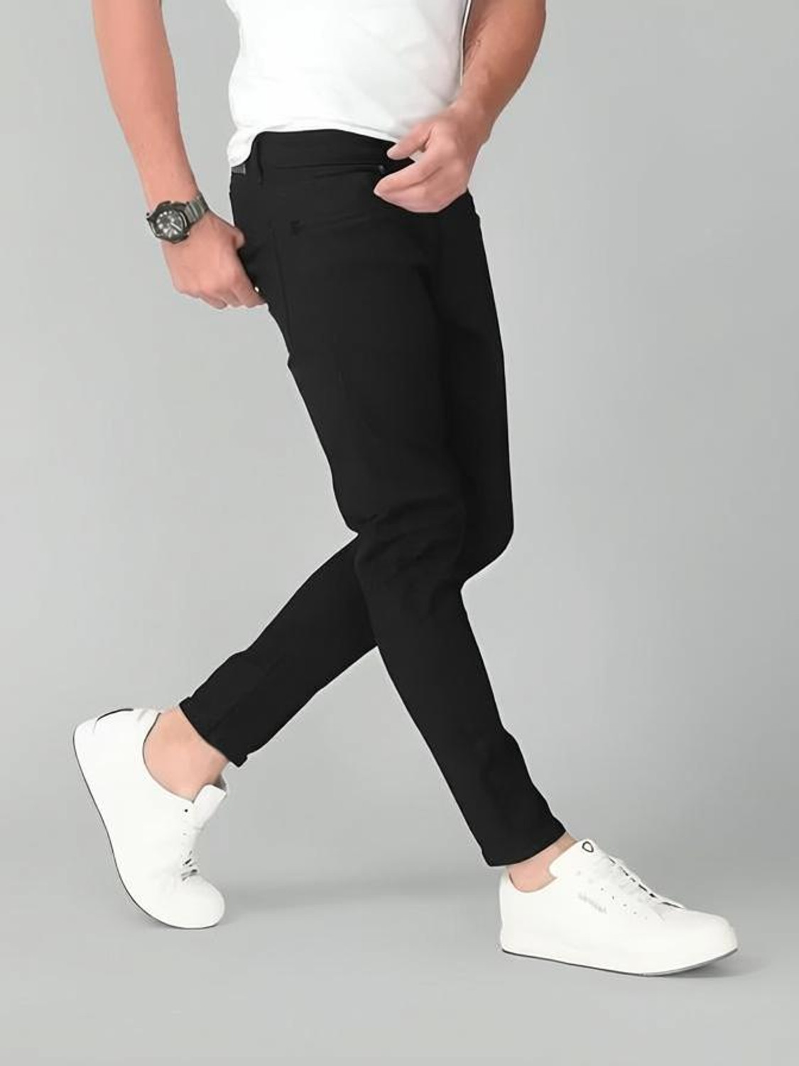 Image of MAVI Fashion Men Slim Mid Rise Black Jeans