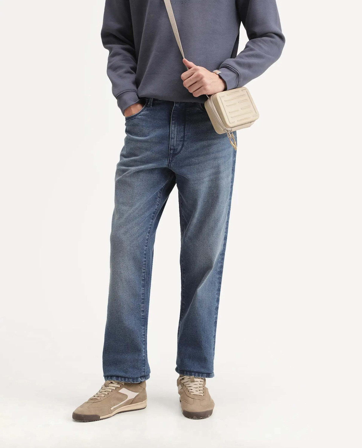 RARE RABBIT Men Regular Mid Rise Blue Jeans - Image 1