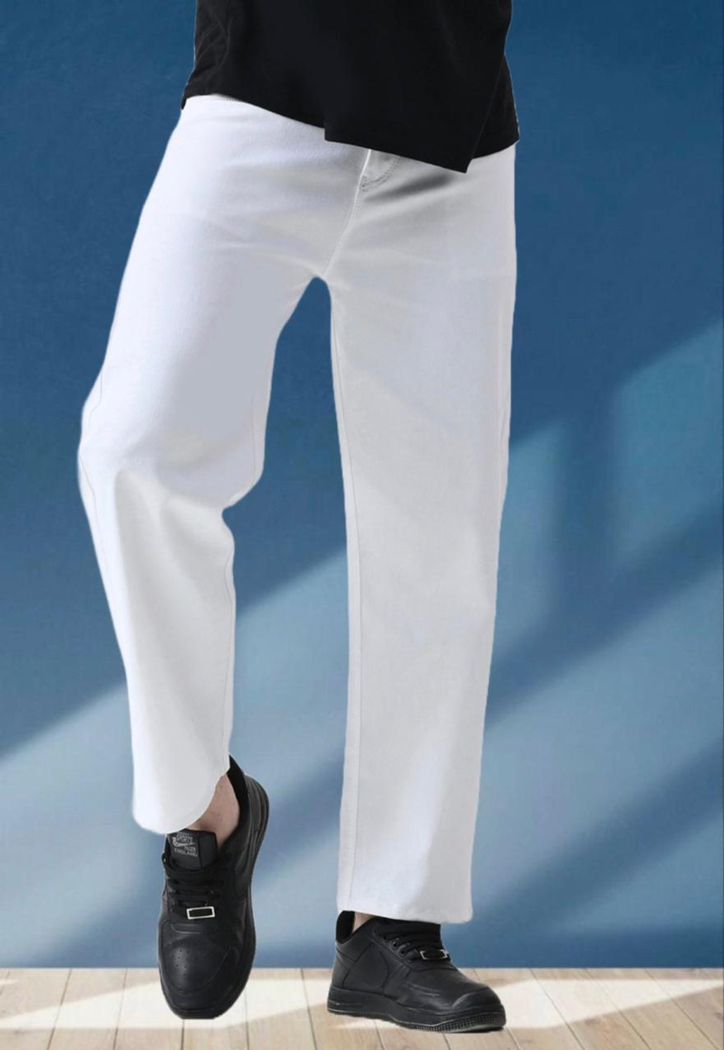 DASHING FIT Loose Fit Men White Jeans - Image 4