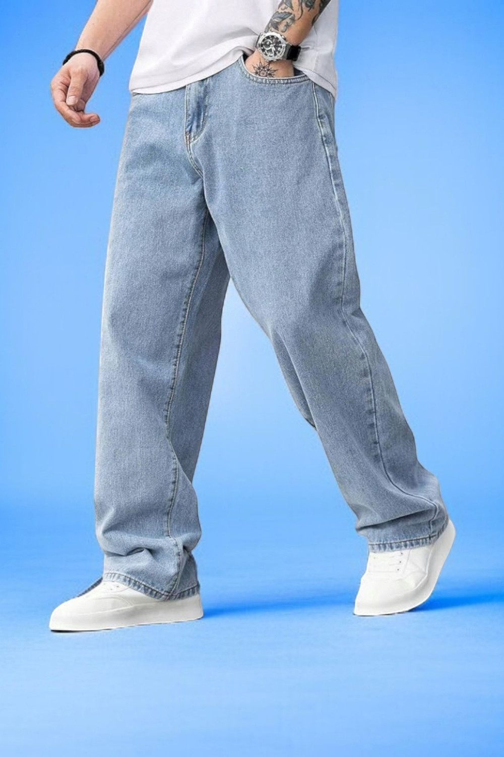 PROBLU Straight Fit Men Light Blue Jeans - Image 3