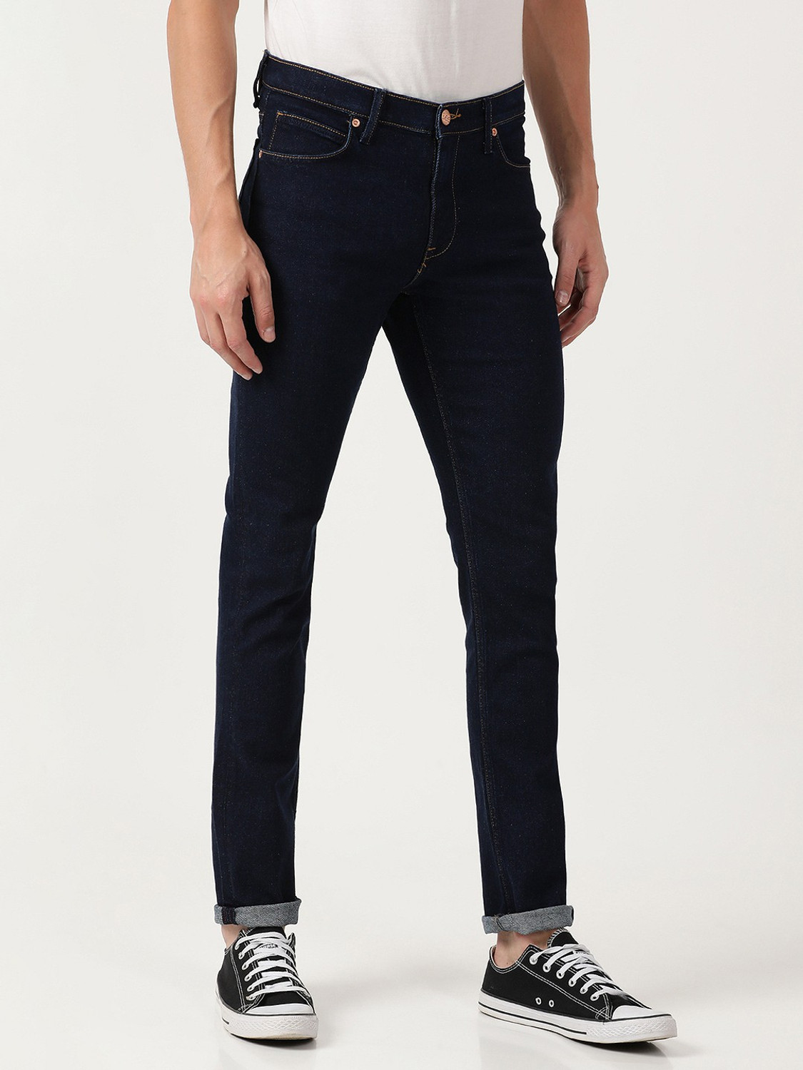 Image of LEE Men Skinny Mid Rise Blue Jeans