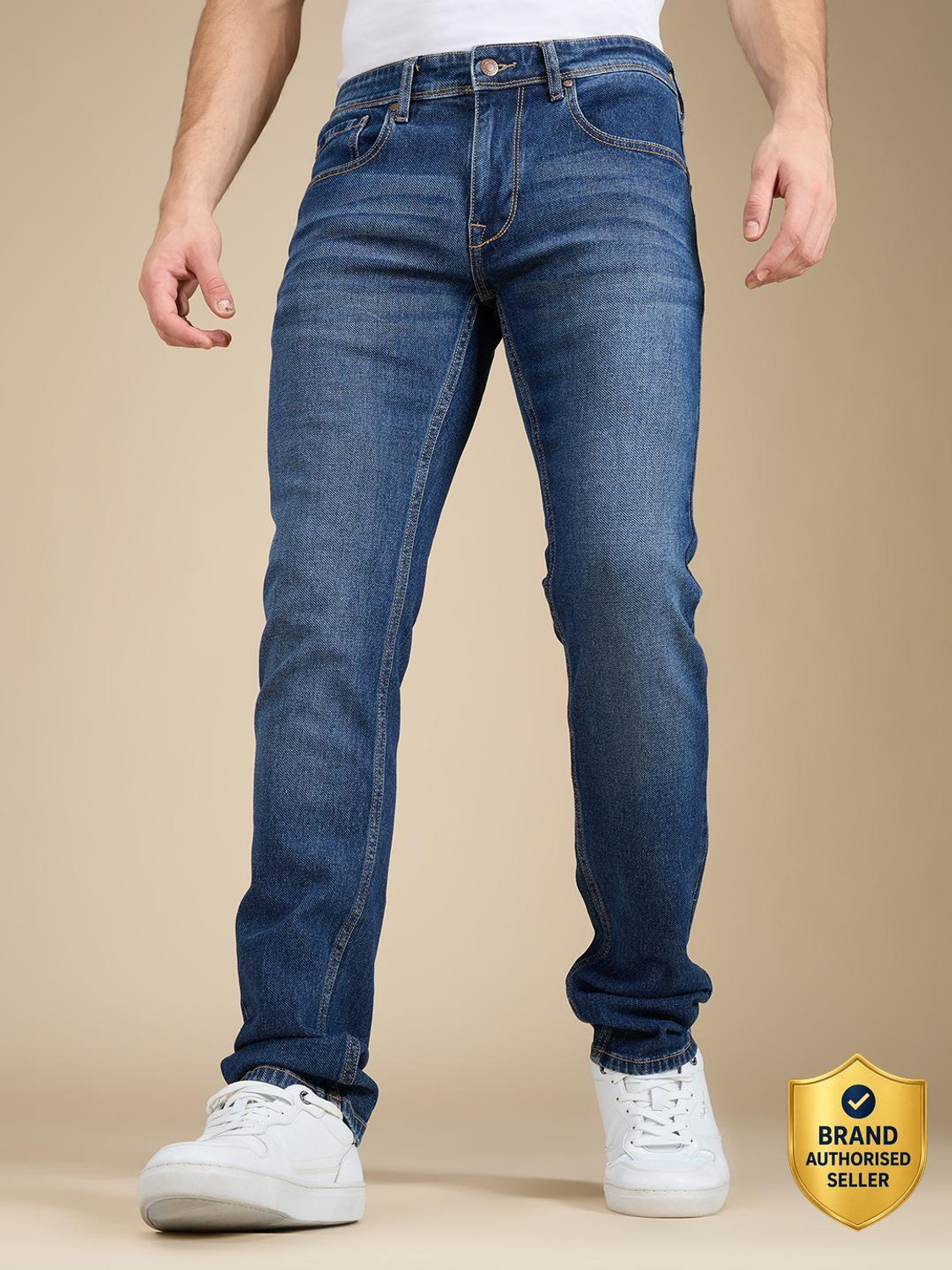Image of Pepe Jeans Men Slim Low Rise Blue Jeans