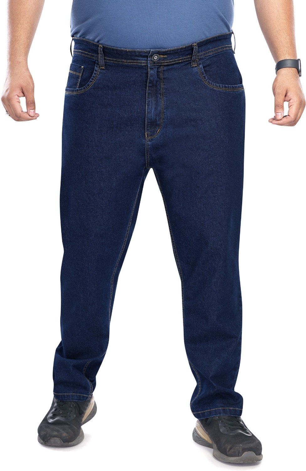 Image of ABFY ZOO Men Jogger Fit Mid Rise Blue Jeans