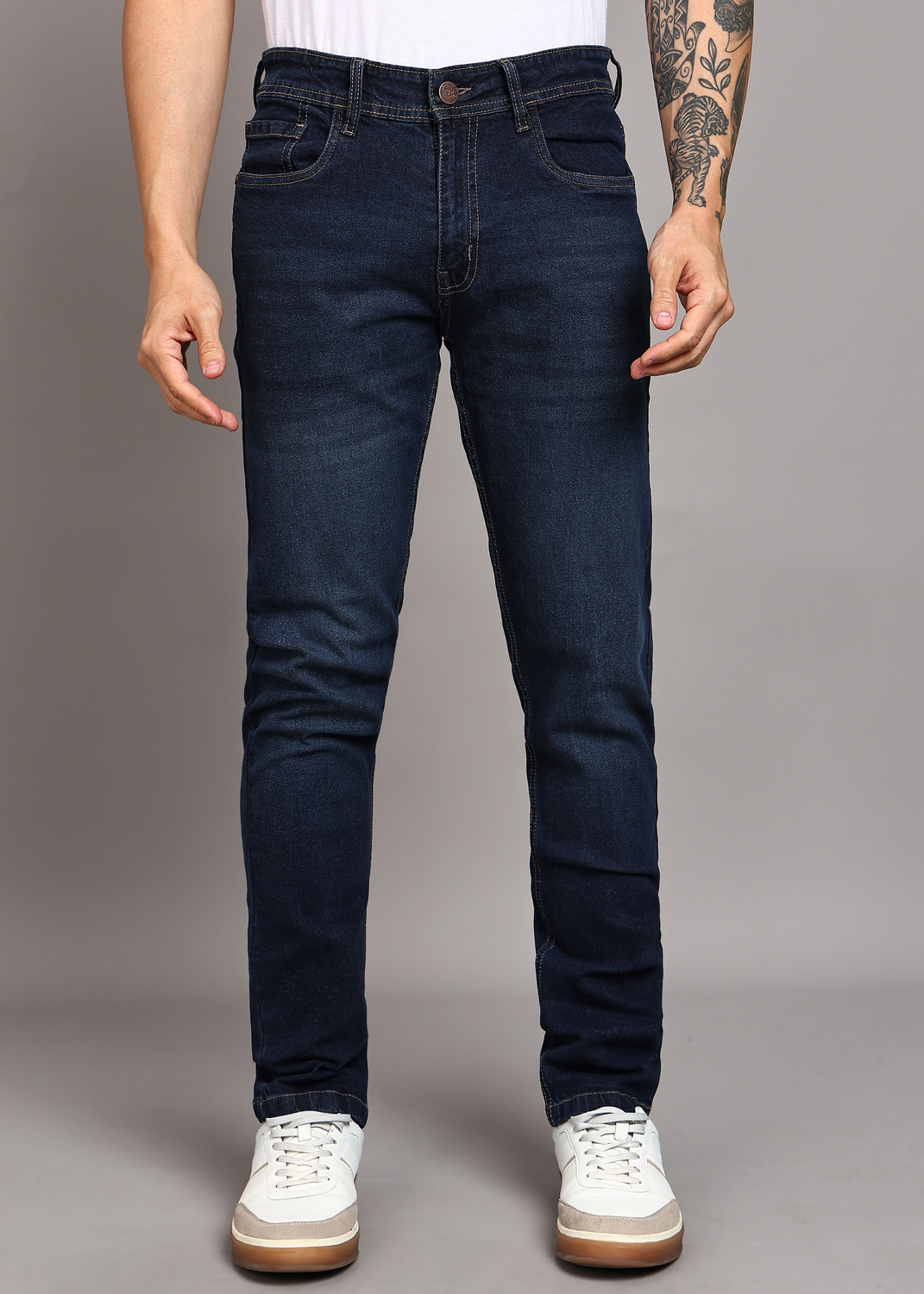 Peter England Men Regular Mid Rise Blue Jeans - Image 1