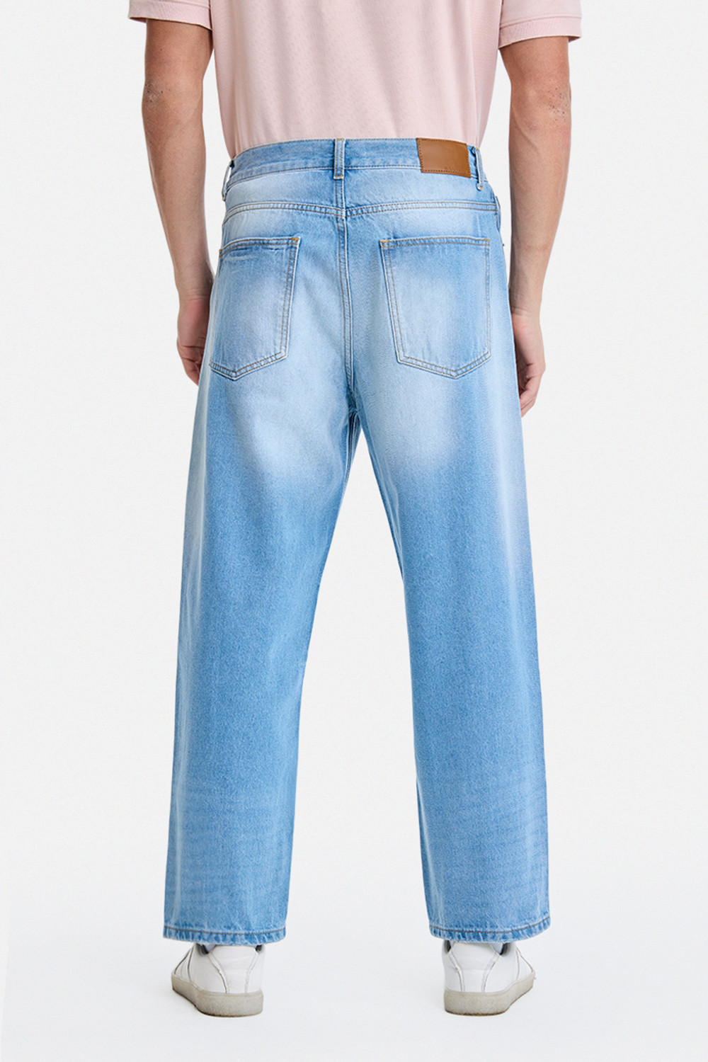 Image of Snitch Men Loose Fit Mid Rise Light Blue Jeans