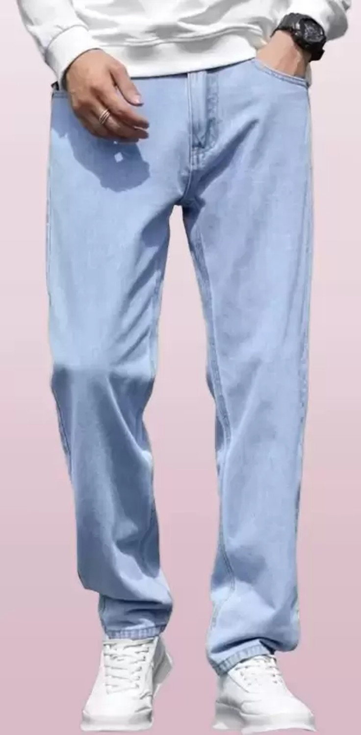 Image of Fader Men Loose Fit Mid Rise Light Blue Jeans