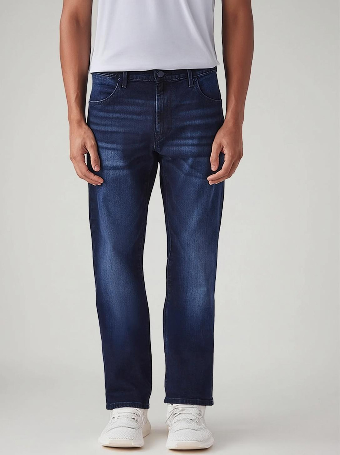 Levi's Men Straight Fit Mid Rise Blue Jeans - Image 1