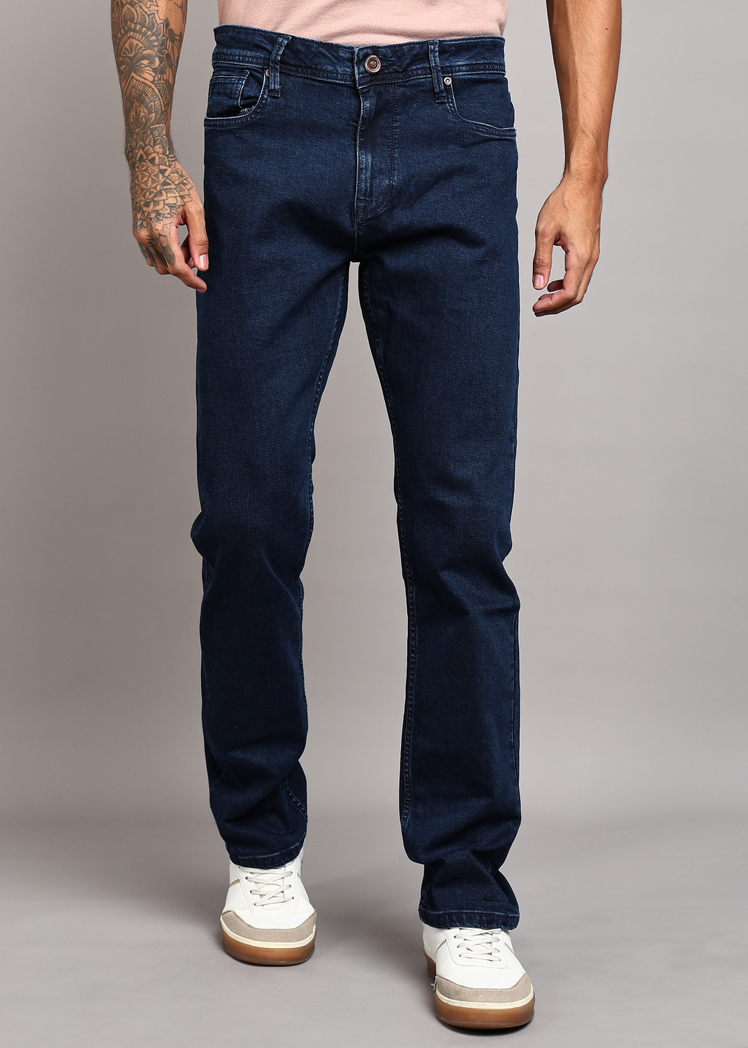 Image of INTEGRITI Men Straight Fit Mid Rise Blue Jeans