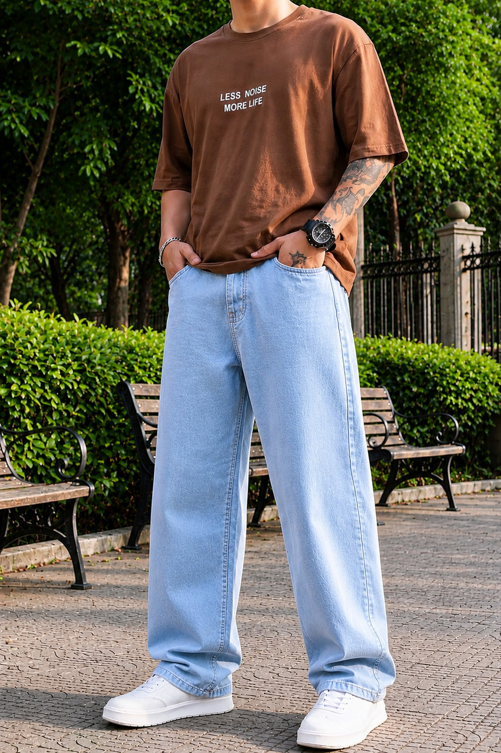 Image of METRONAUT Men Loose Fit Mid Rise Grey Jeans
