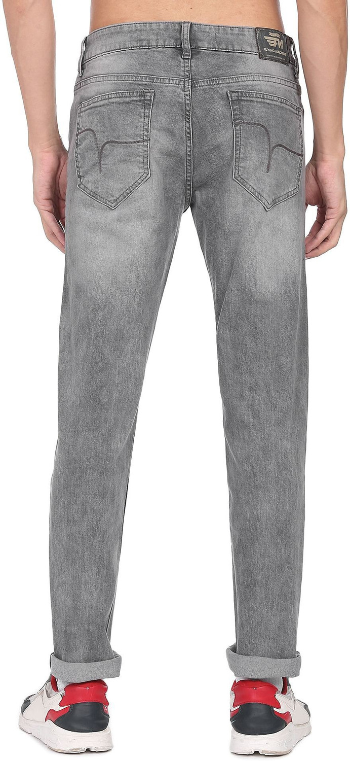 Image of FLYING MACHINE Men Slim Mid Rise Grey Jeans