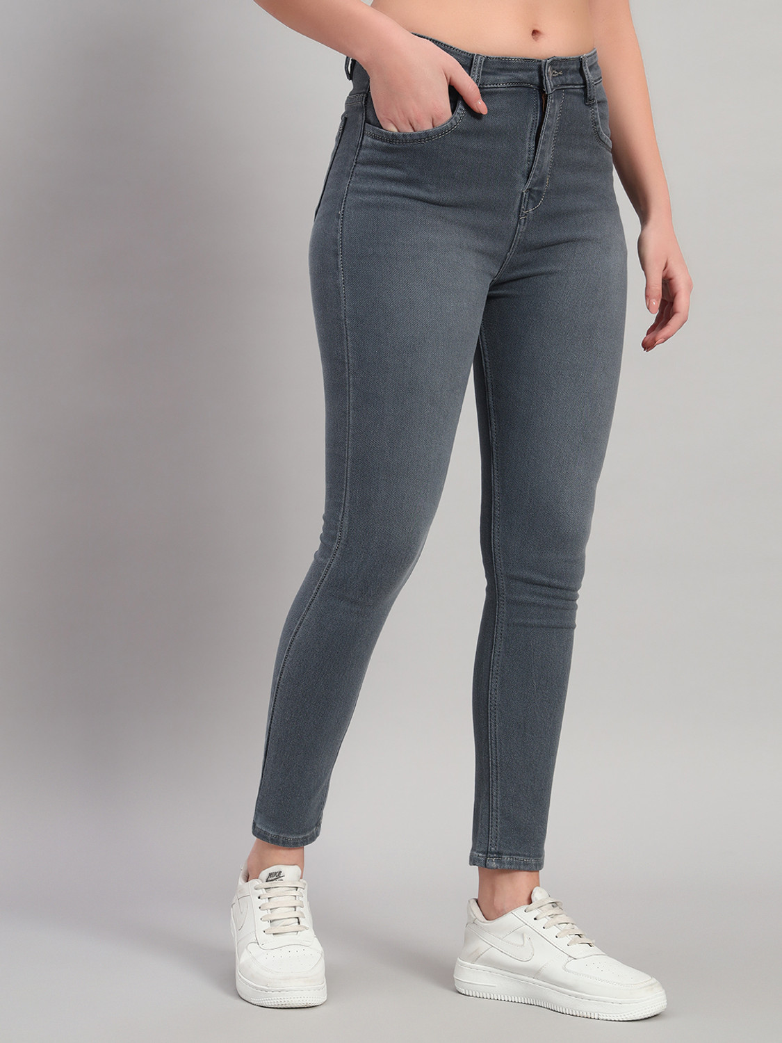 Image of RESBO Women Skinny Mid Rise Multicolor Jeans