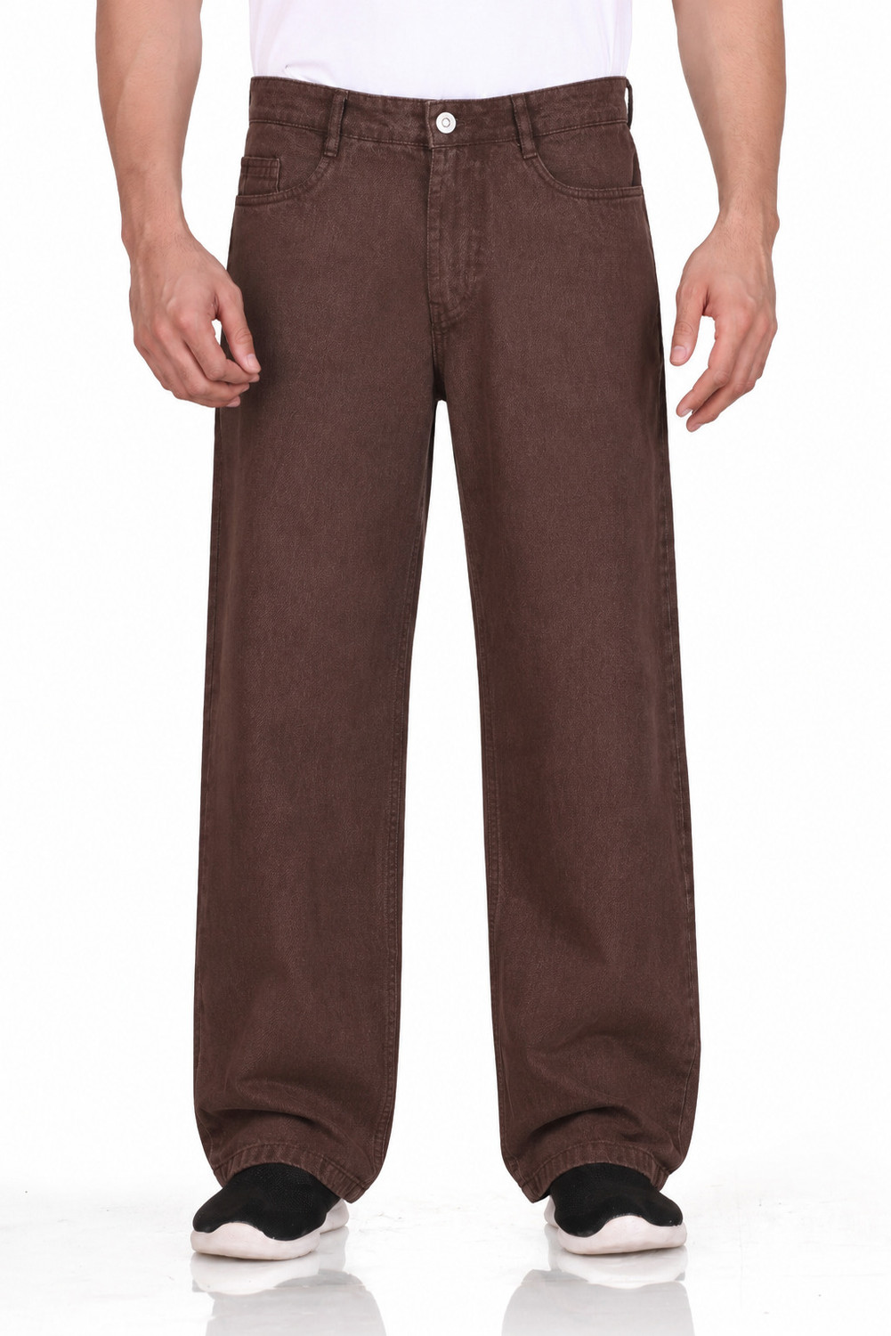 Wearo Men Brown Loose Fit Jeans - Image 1