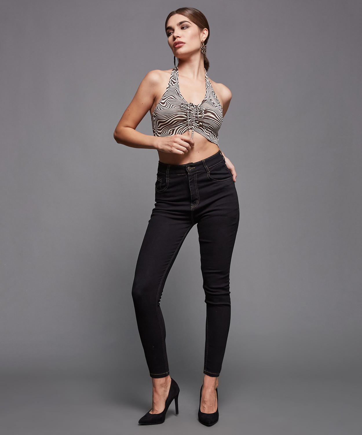 Image of VERO MODA Women Skinny Mid Rise Blue Jeans