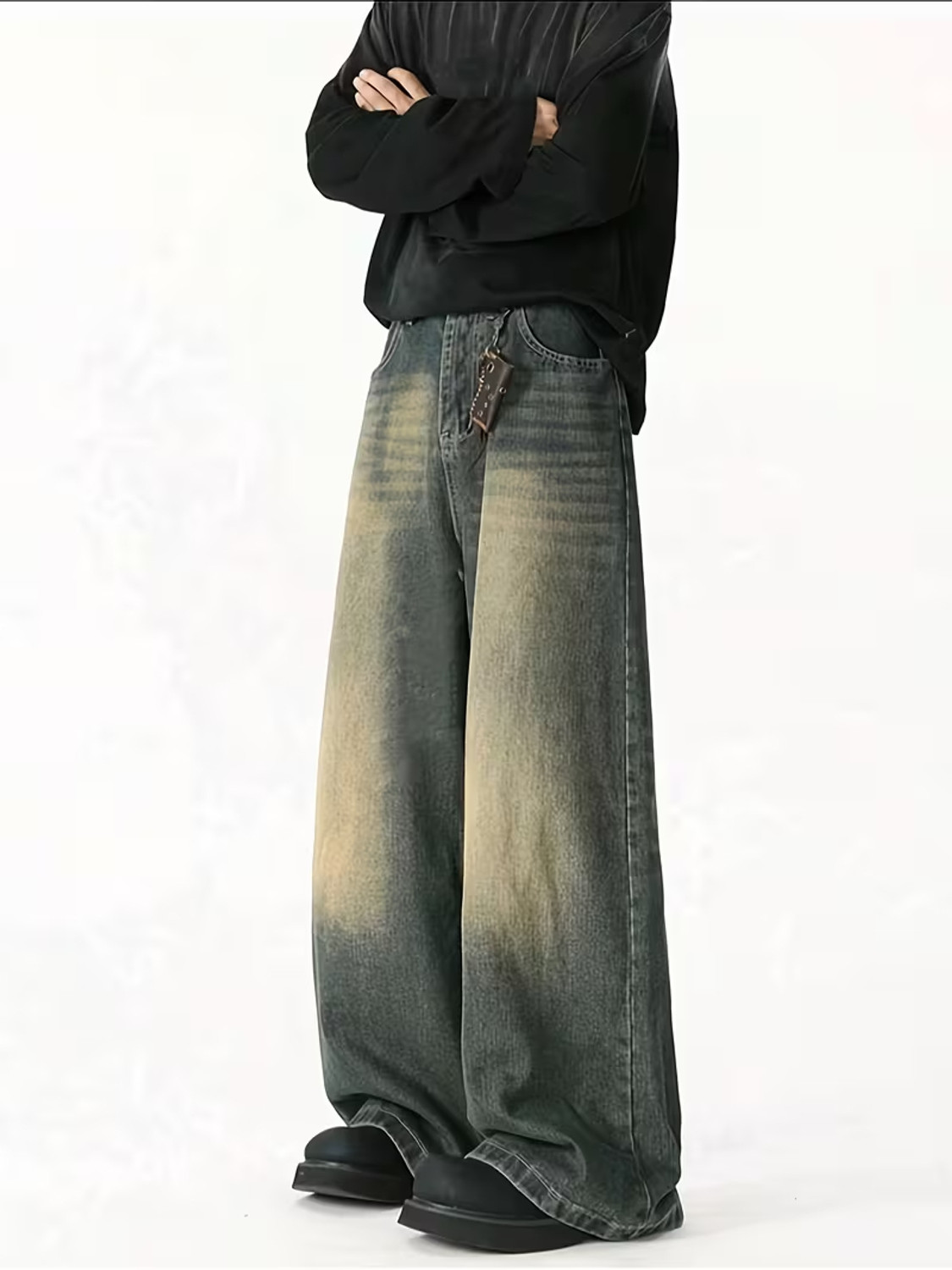 Evara Wear Baggy Fit Men Green Jeans - Image 6
