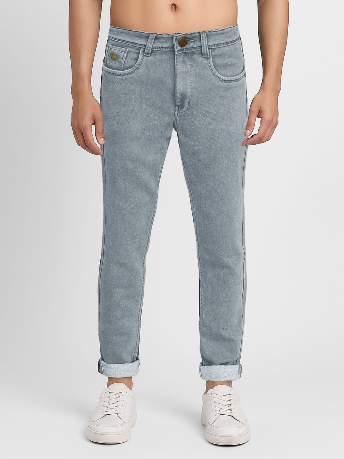 Image of PLOUNGE Men Regular High Rise Black Jeans