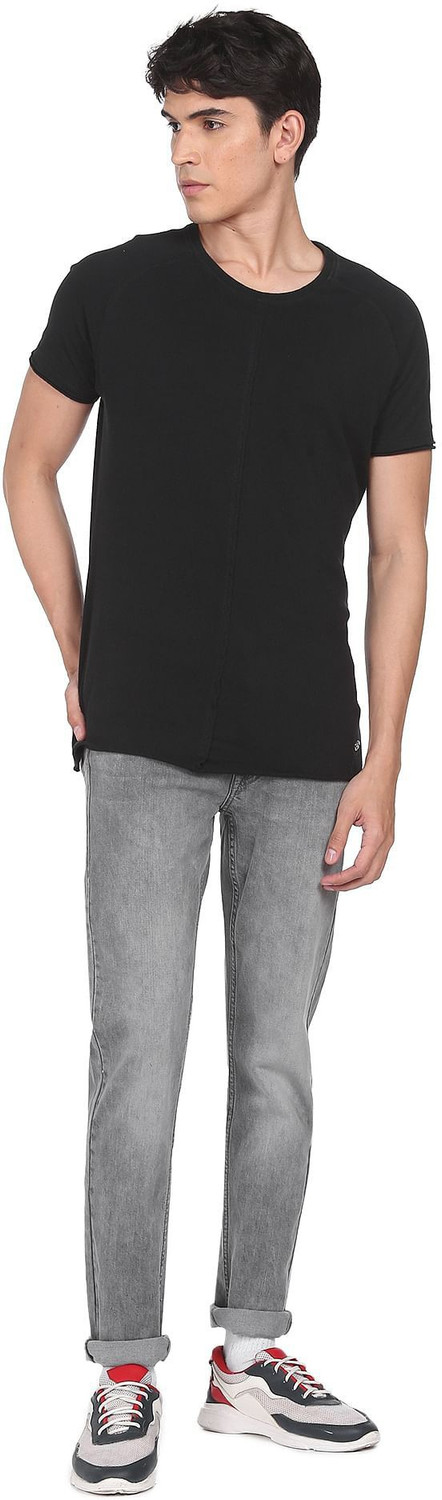 Image of FLYING MACHINE Men Slim Mid Rise Grey Jeans
