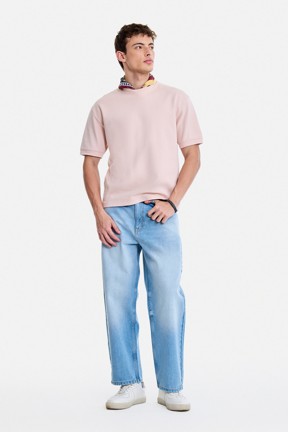 Image of Snitch Men Loose Fit Mid Rise Light Blue Jeans