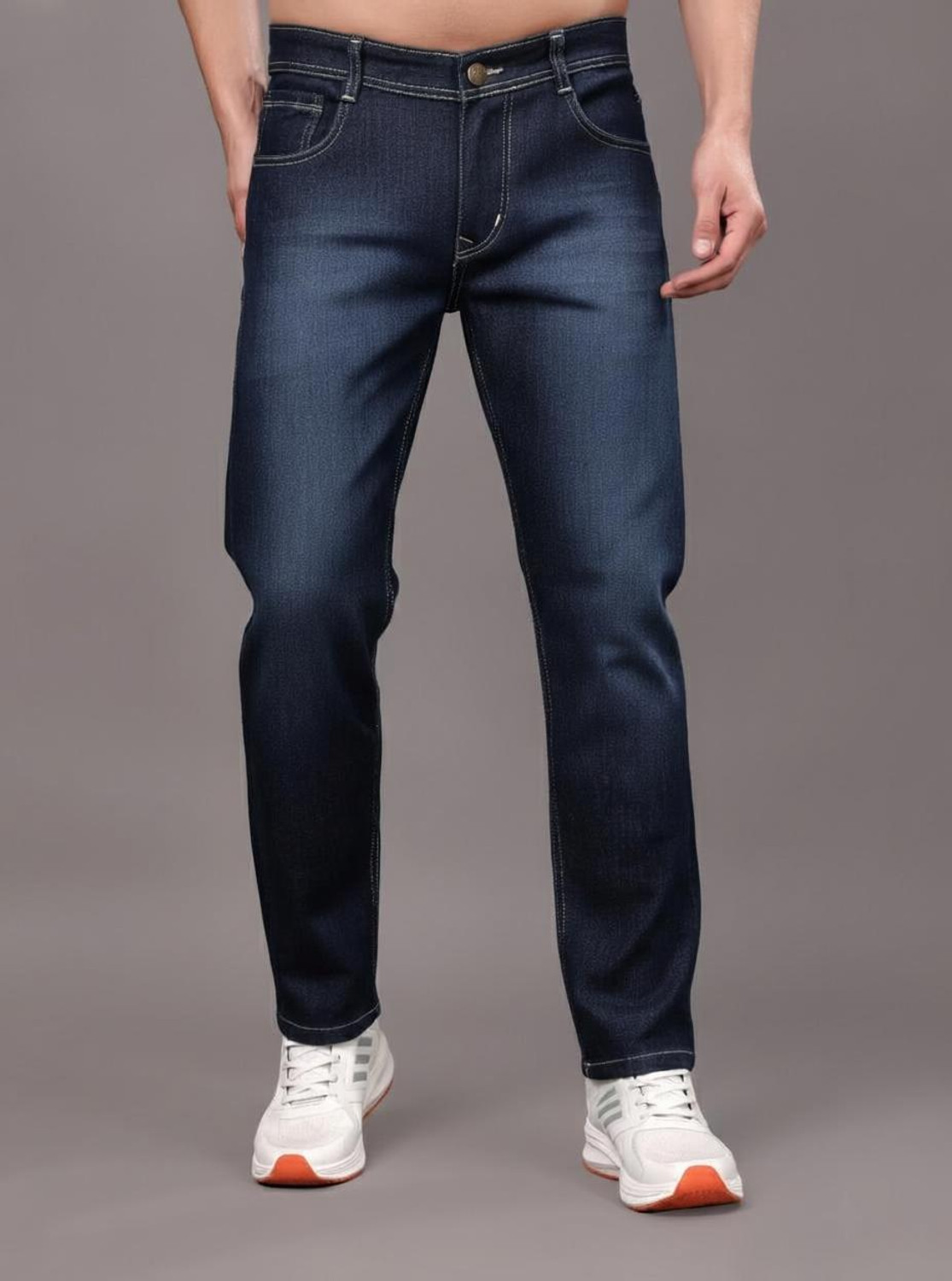 Image of ZAYSH Men Slim Mid Rise Blue Jeans