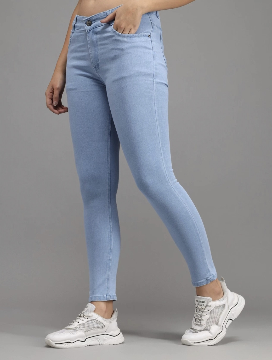 Image of RESBO Women Skinny Mid Rise Multicolor Jeans
