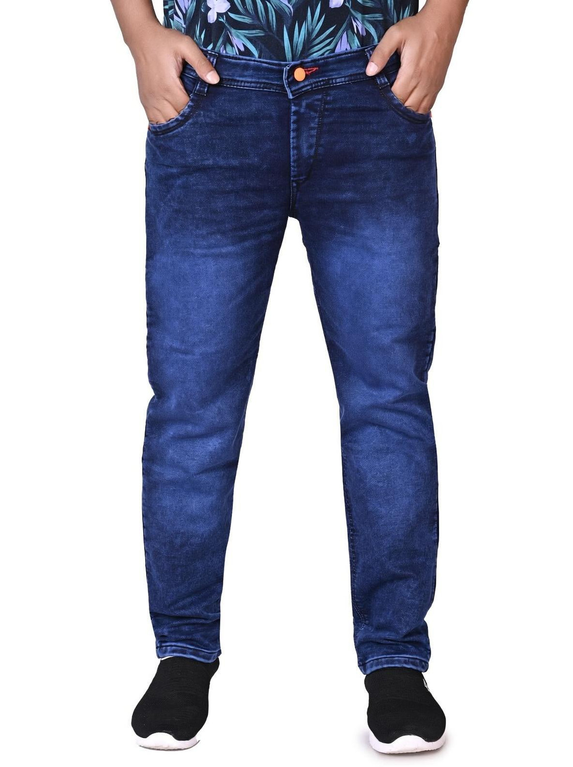 Image of Marsh-X Men Slim Mid Rise Dark Blue Jeans