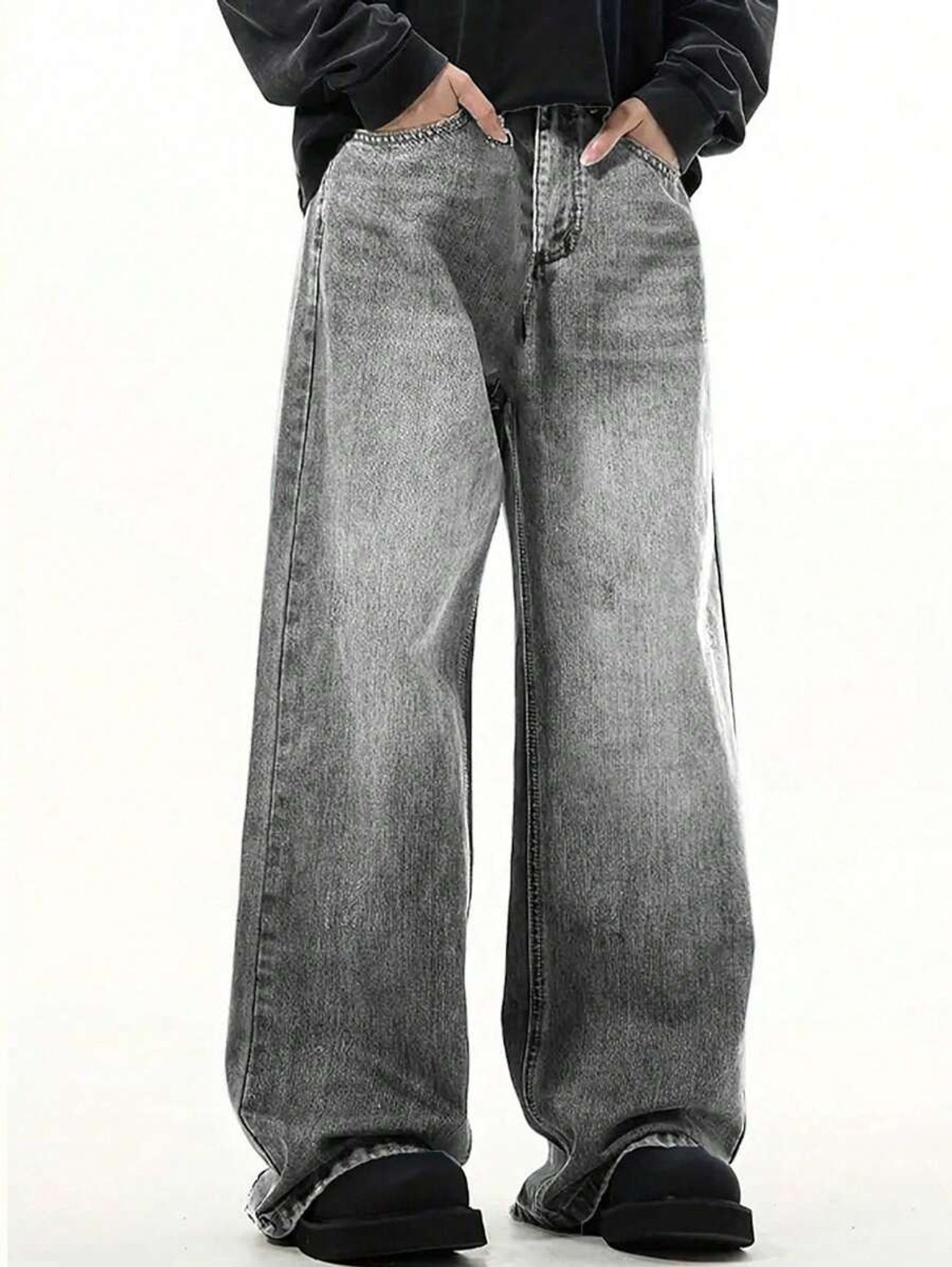 Image of Leriya Fashion Men Loose Fit High Rise Light Blue Jeans