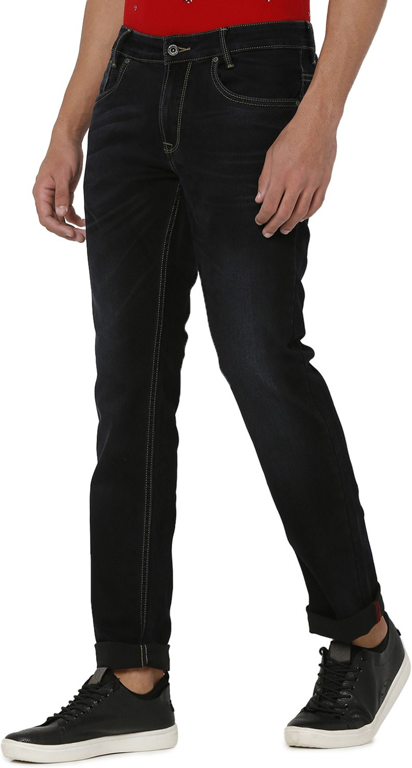 Image of MUFTI Men Slim Mid Rise Black Jeans
