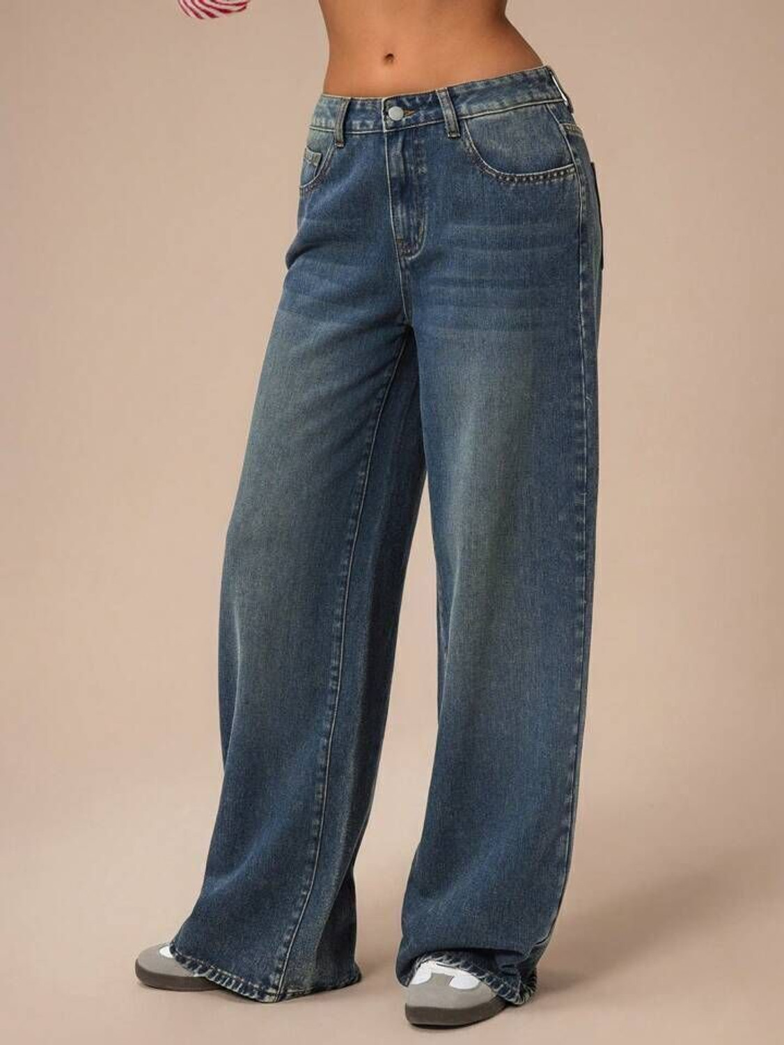 Image of STEPLE DENIMS Women Loose Fit High Rise Blue Jeans