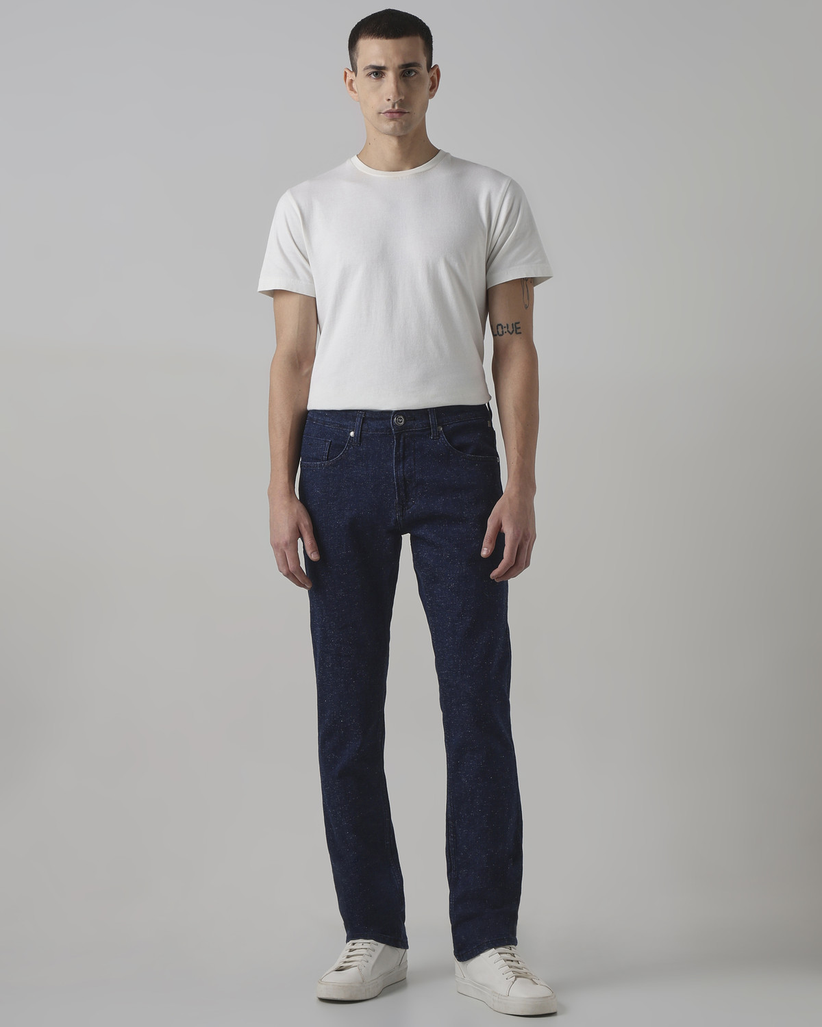Image of MUFTI Men Slim Mid Rise Blue Jeans