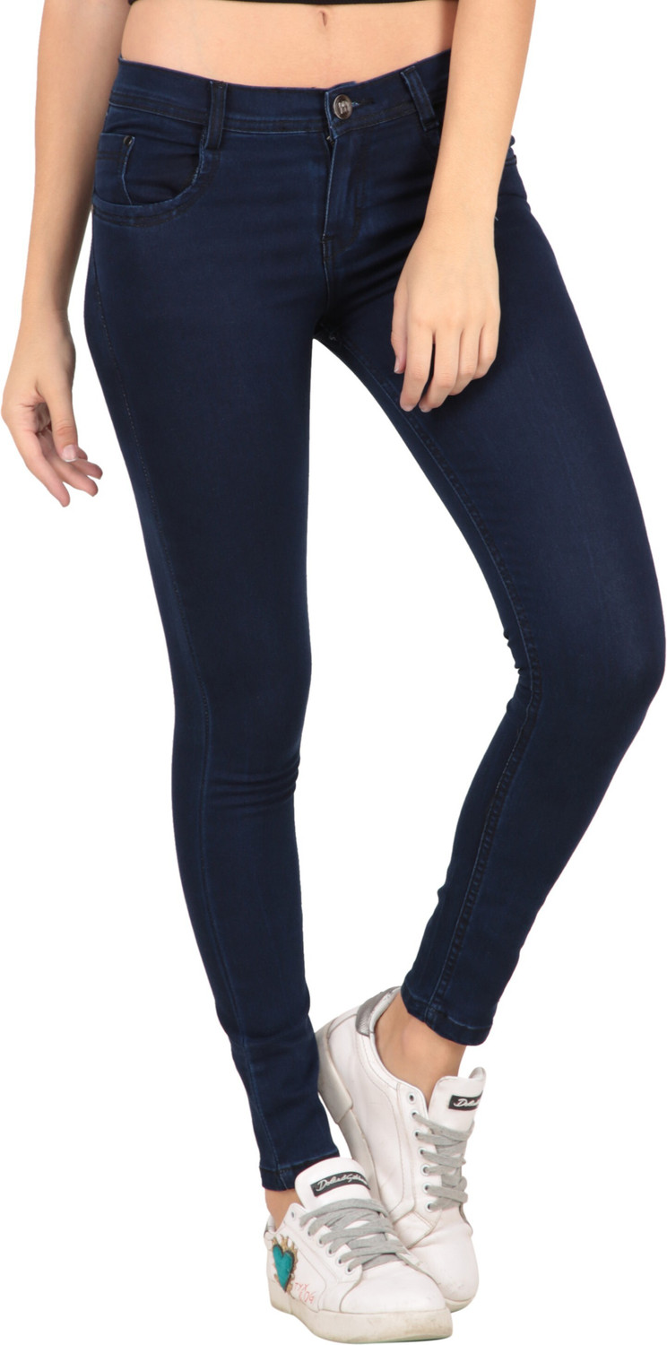 Image of RESBO Women Skinny Mid Rise Multicolor Jeans