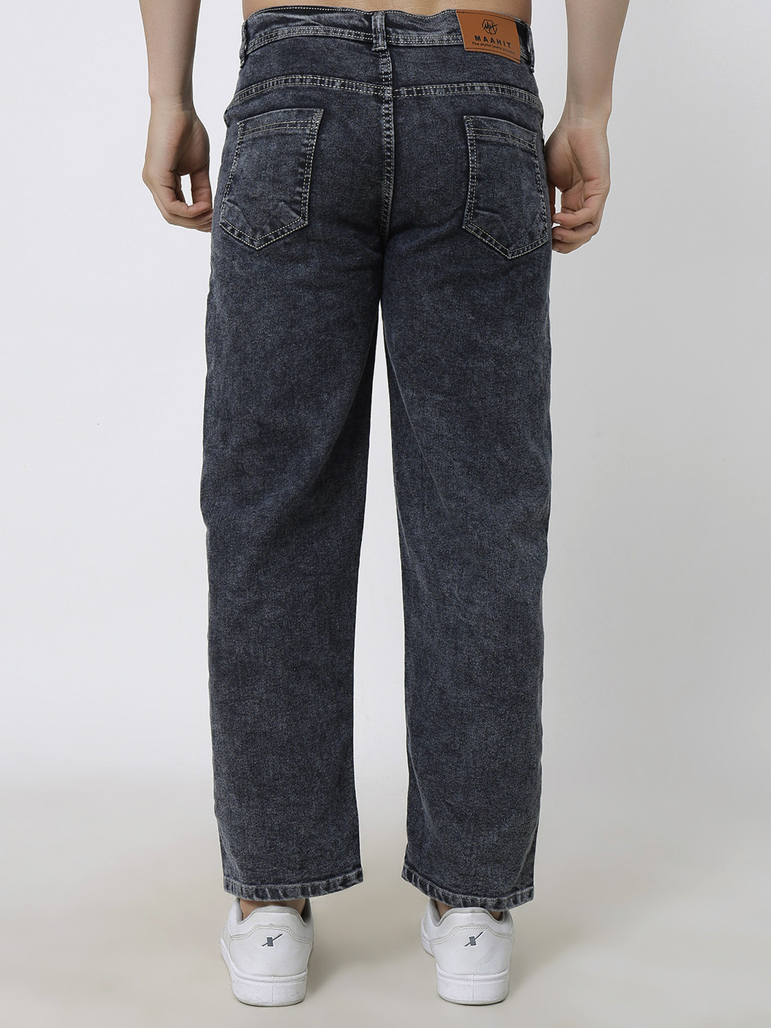 Image of Star4well Men Relaxed Fit Mid Rise Grey Jeans