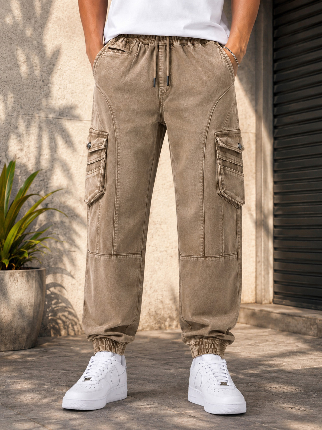 Image of ABFY ZOO Men Jogger Fit Mid Rise Blue Jeans