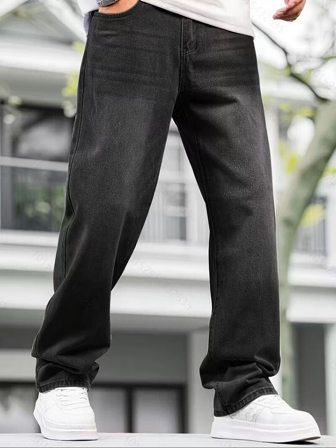 HIGH DENIM Men Straight Fit Mid Rise Grey Jeans - Image 1