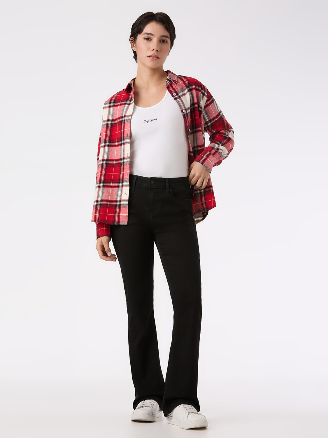Image of Spykar Women Straight Fit Mid Rise Black Jeans