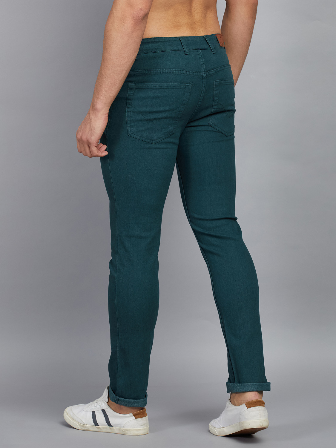 Image of STUDIO NEXX Men Regular Mid Rise Dark Green Jeans