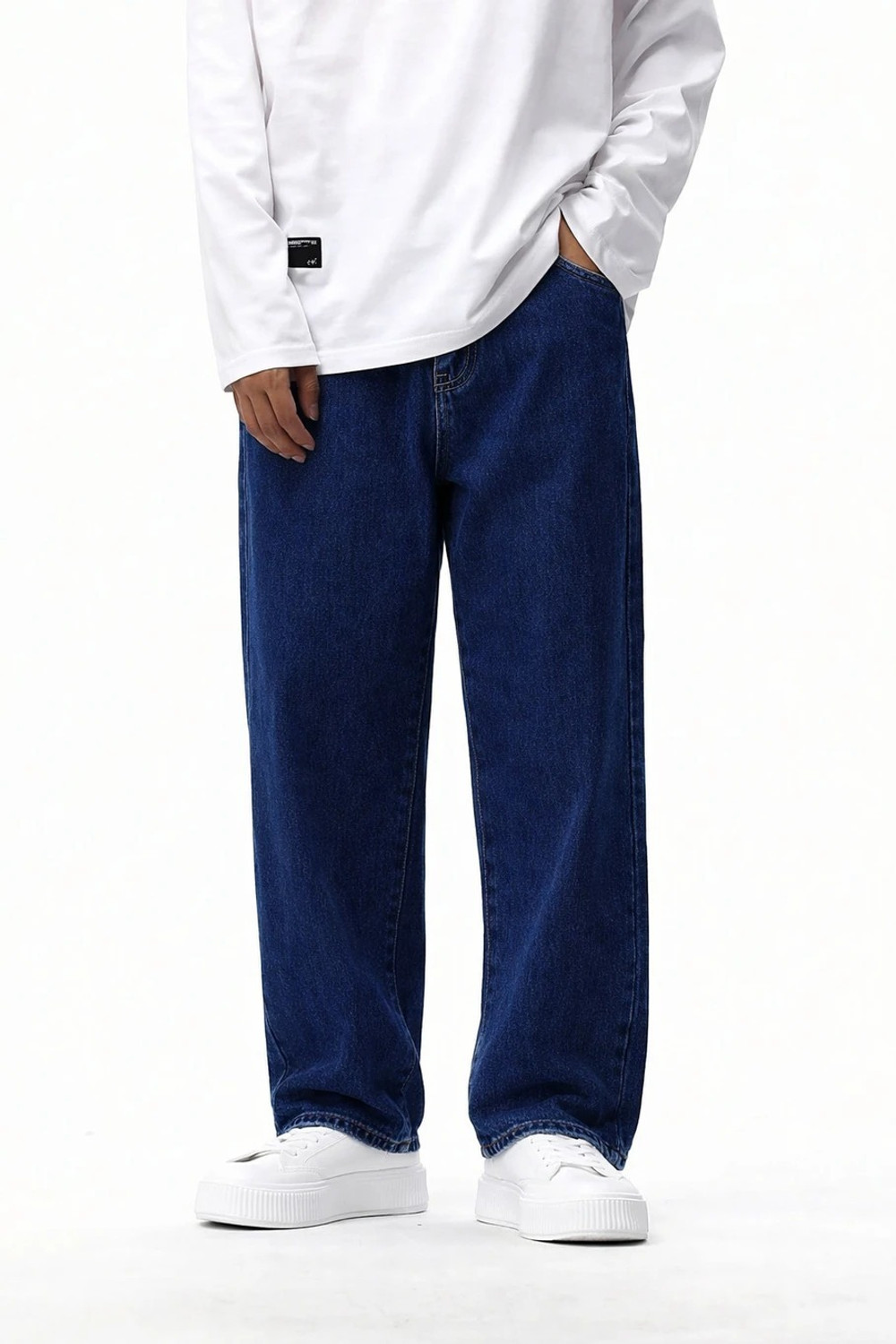 Image of Plus91 Men Straight Fit High Rise Black Jeans