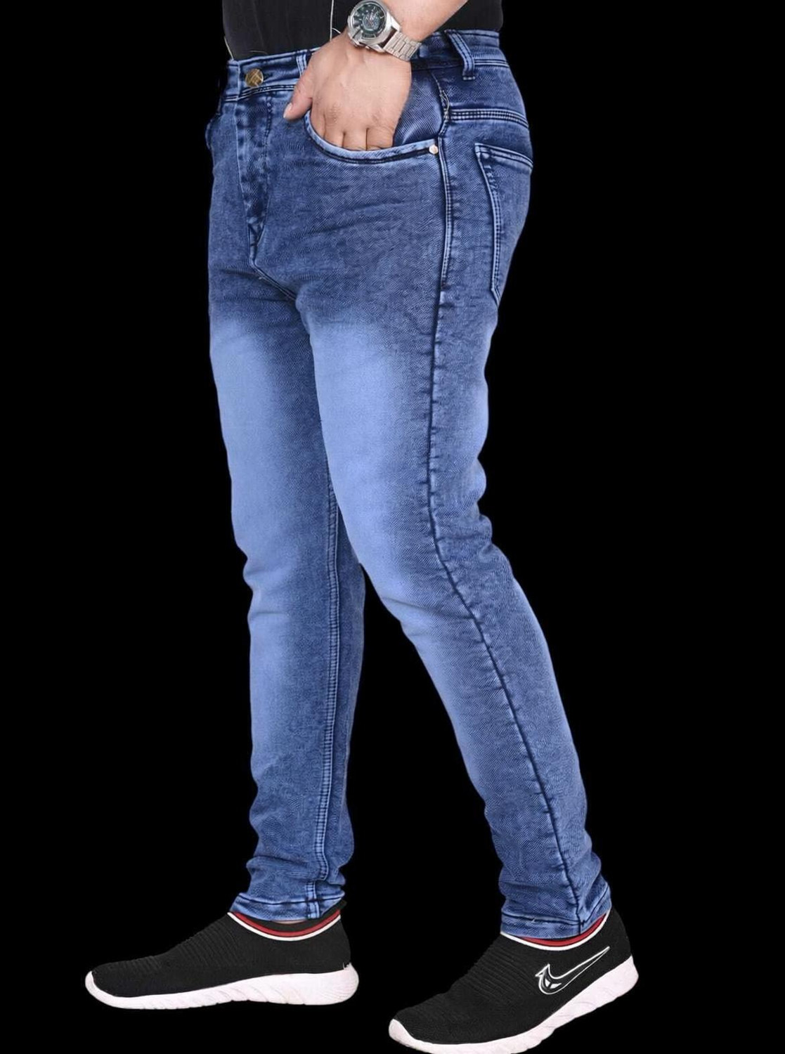 joyguru fashion Men Slim Mid Rise Blue Jeans - Image 1