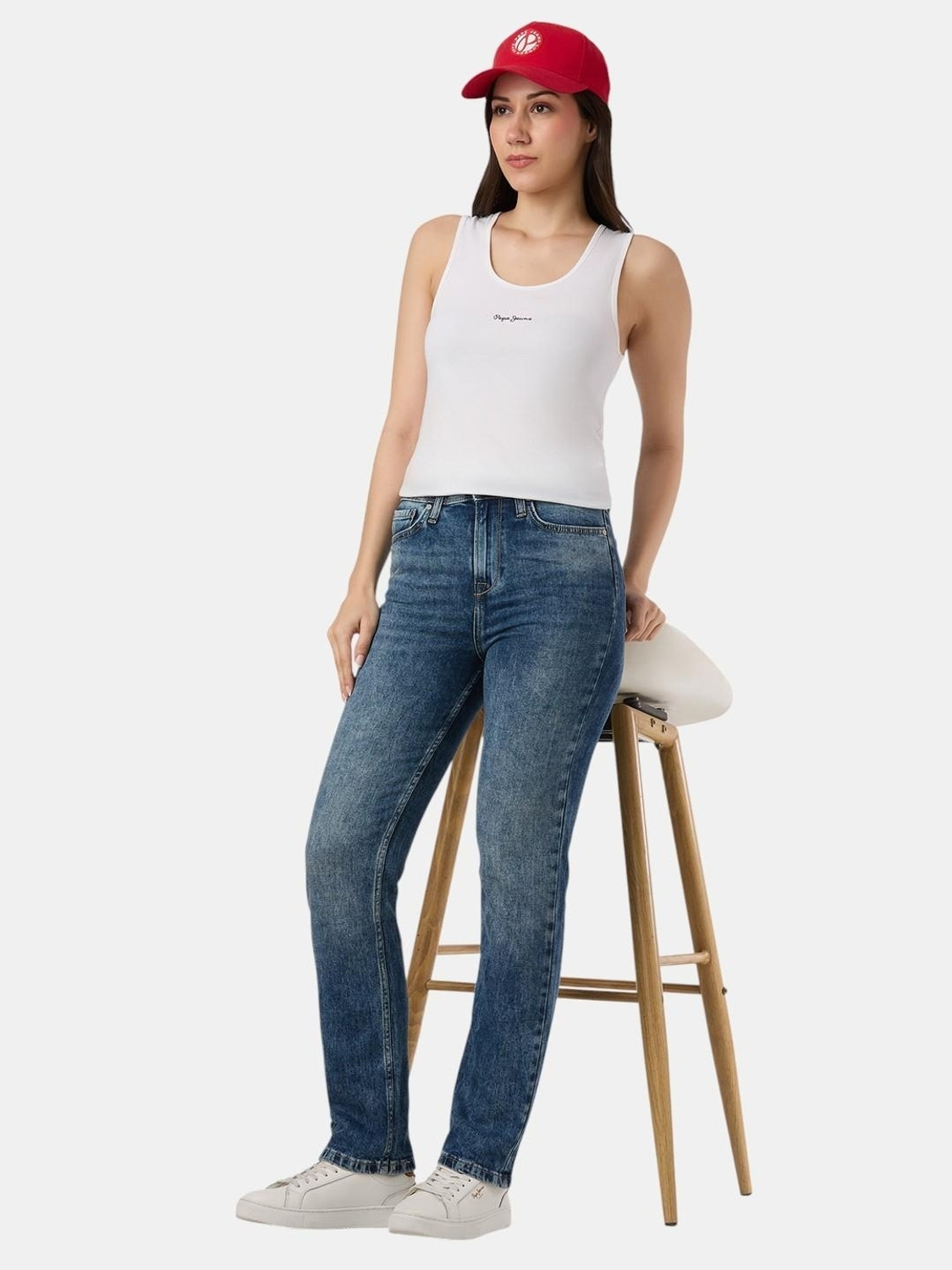 Pepe Jeans Women Light Blue Straight Fit Jeans - Image 6