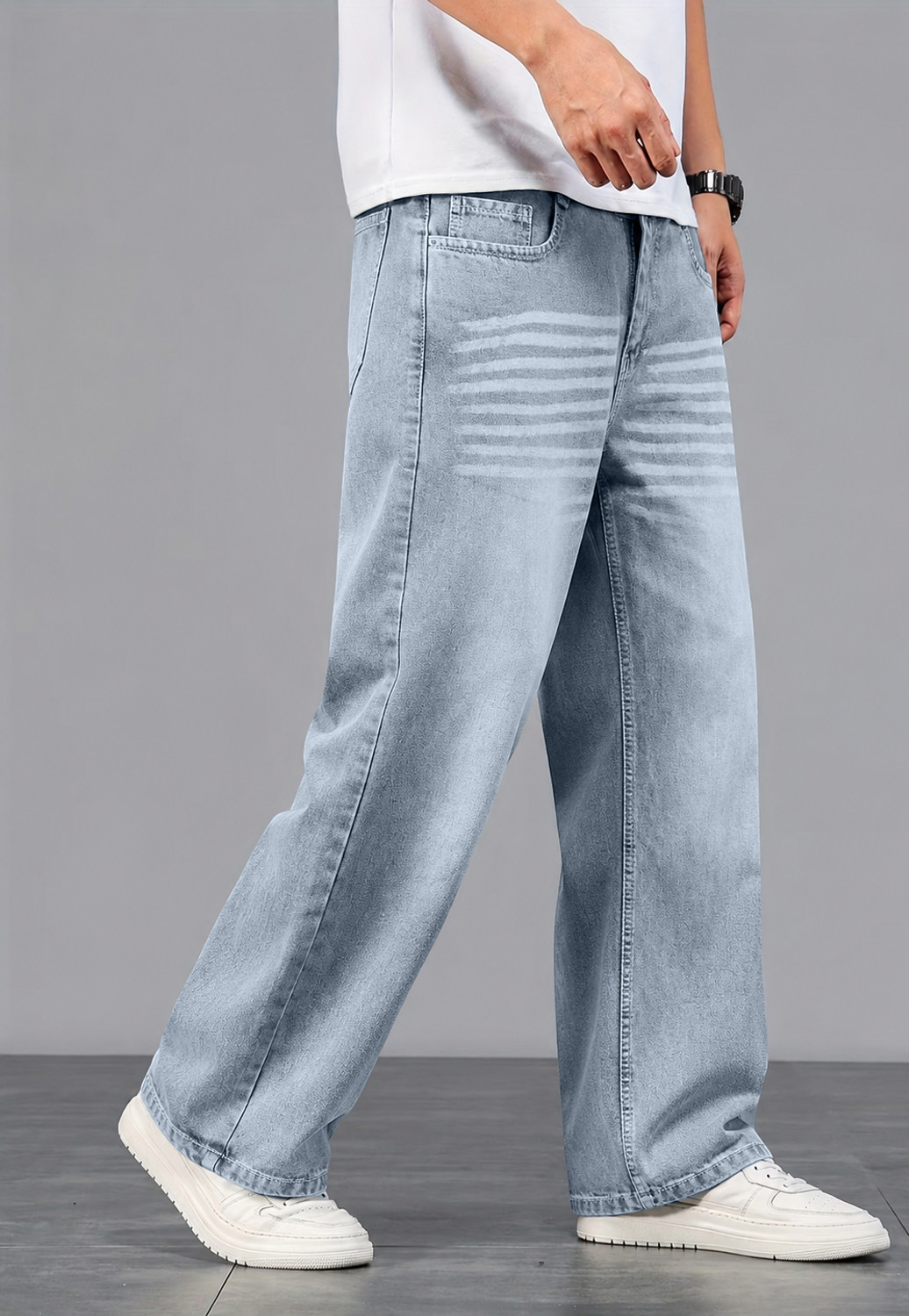 MOTREX Baggy Fit Men Grey Jeans - Image 5